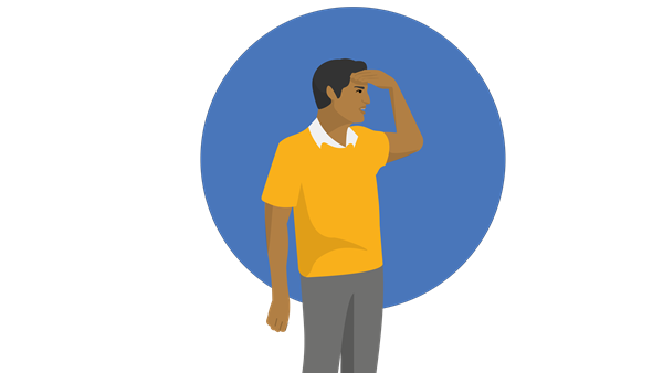 Man see at horizon illustration