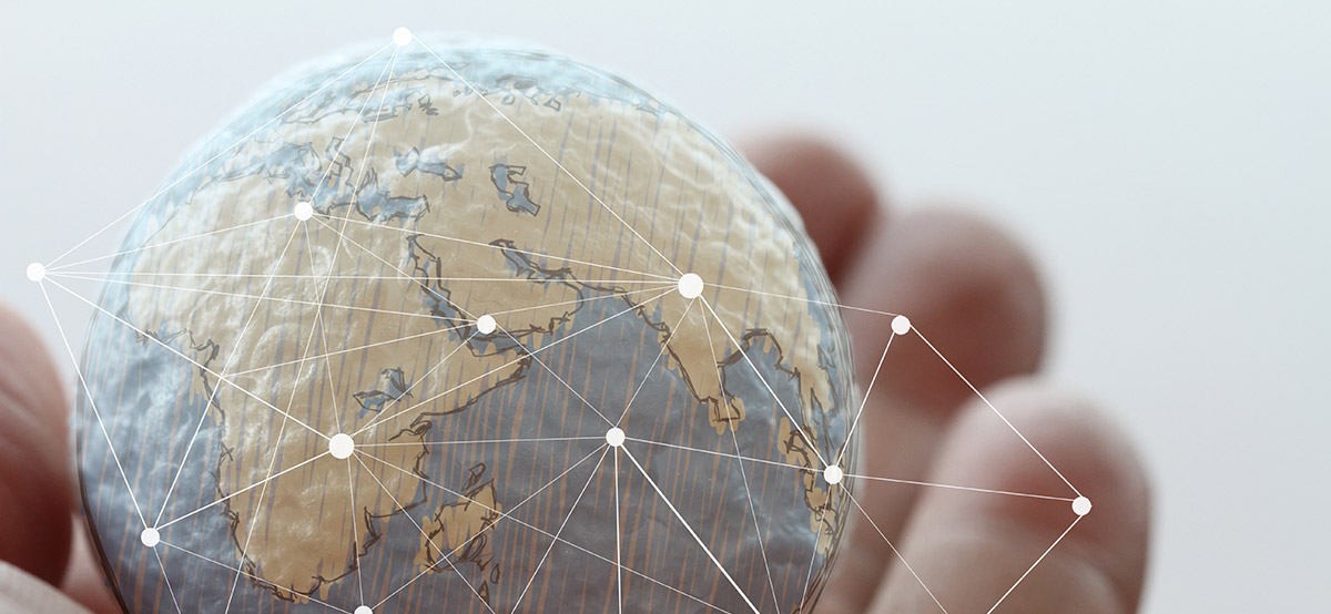 Globe With Networking Graphic