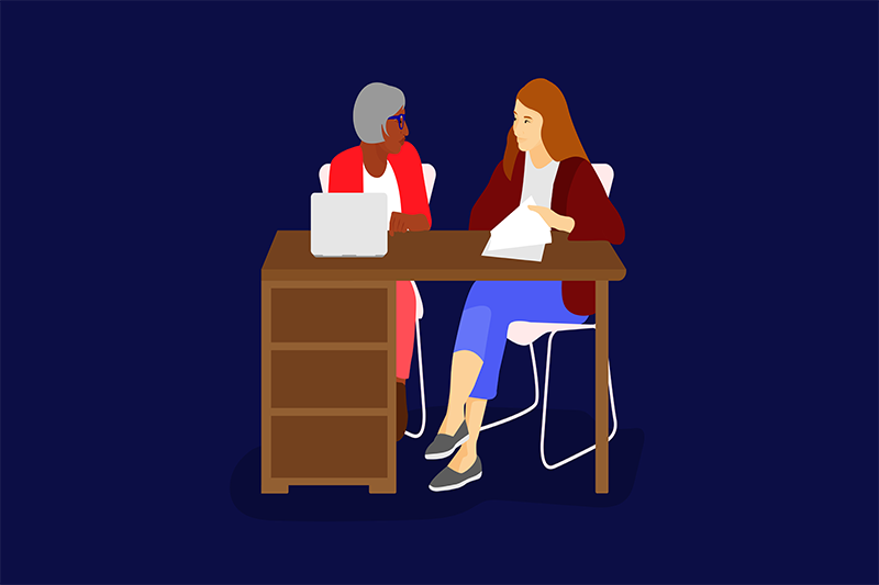 Two-ladies-discussing-with-each-other