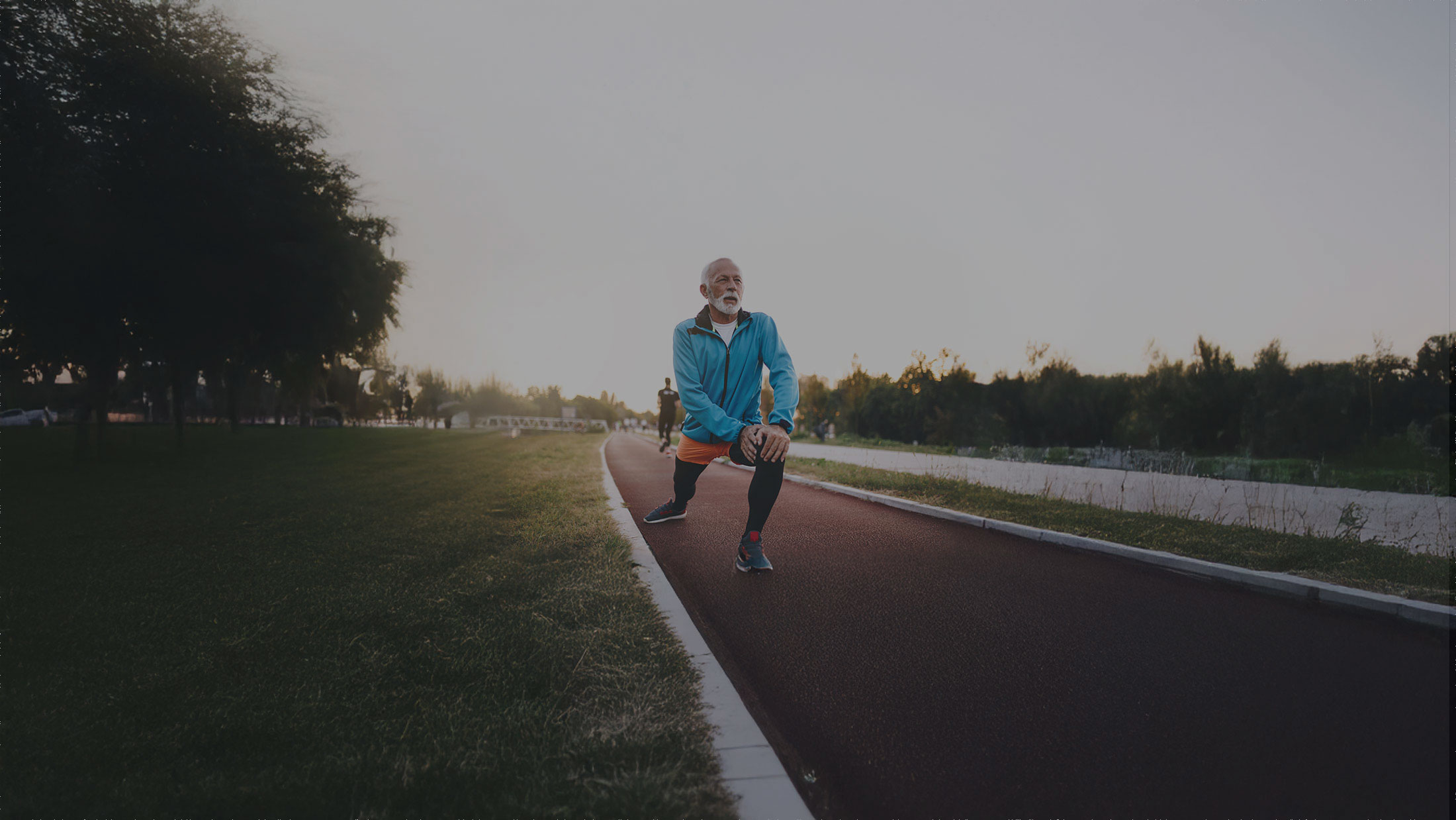 Senior man running.
