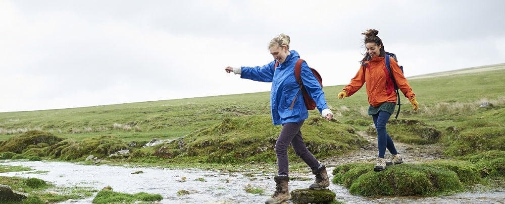 Two women hiking