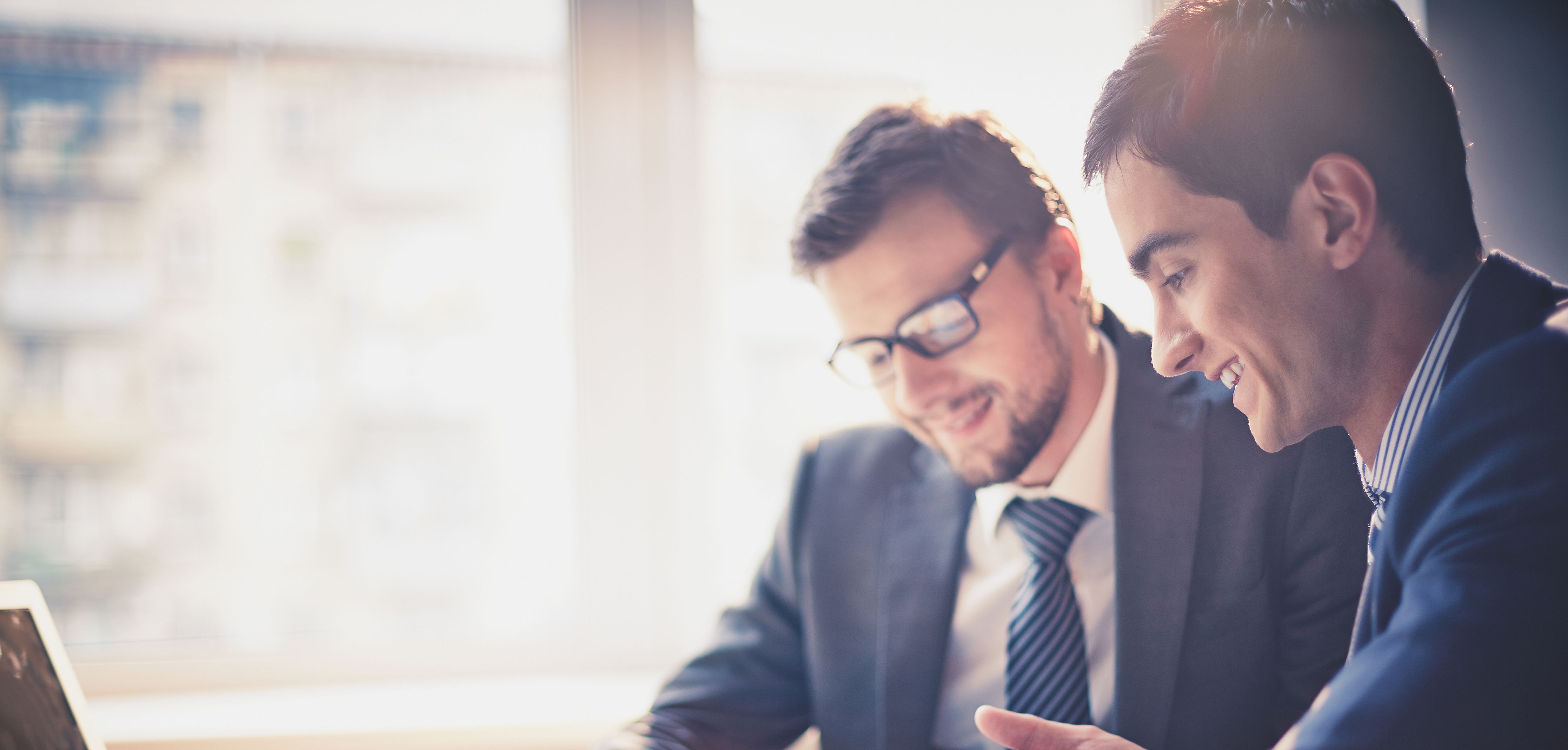 Two men in a meeting