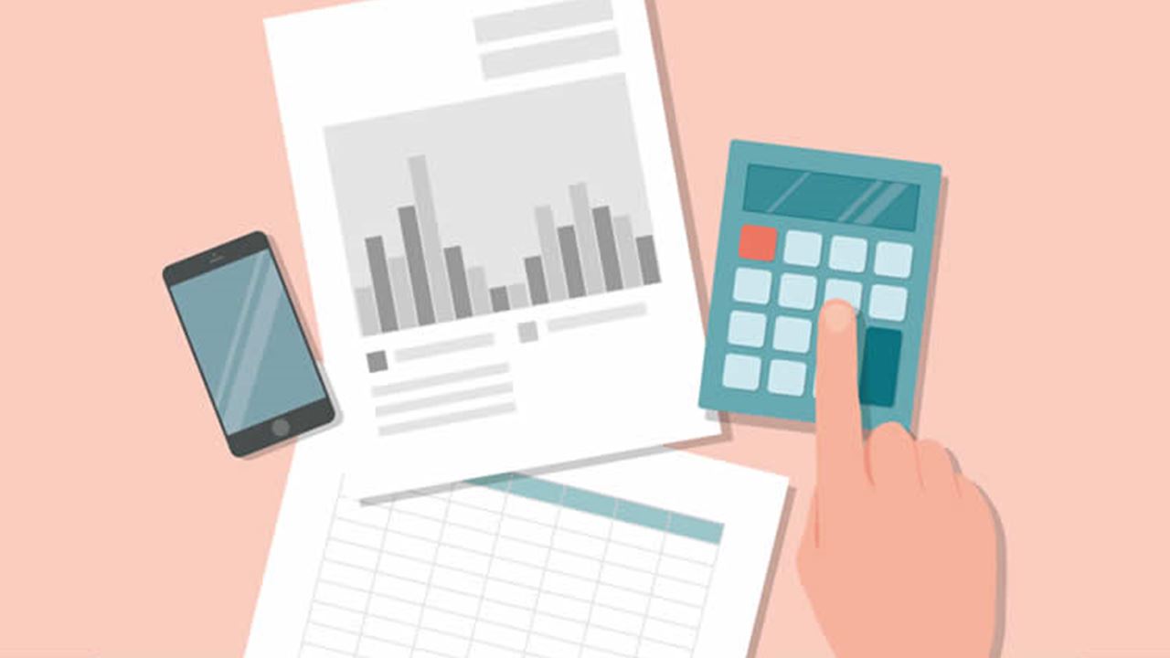 Illustration of paperwork and calculator