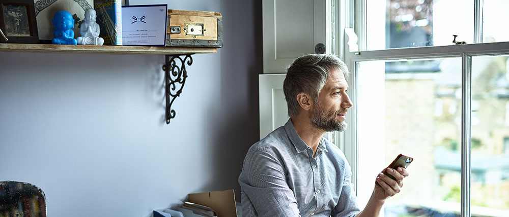 Man looking at his phone