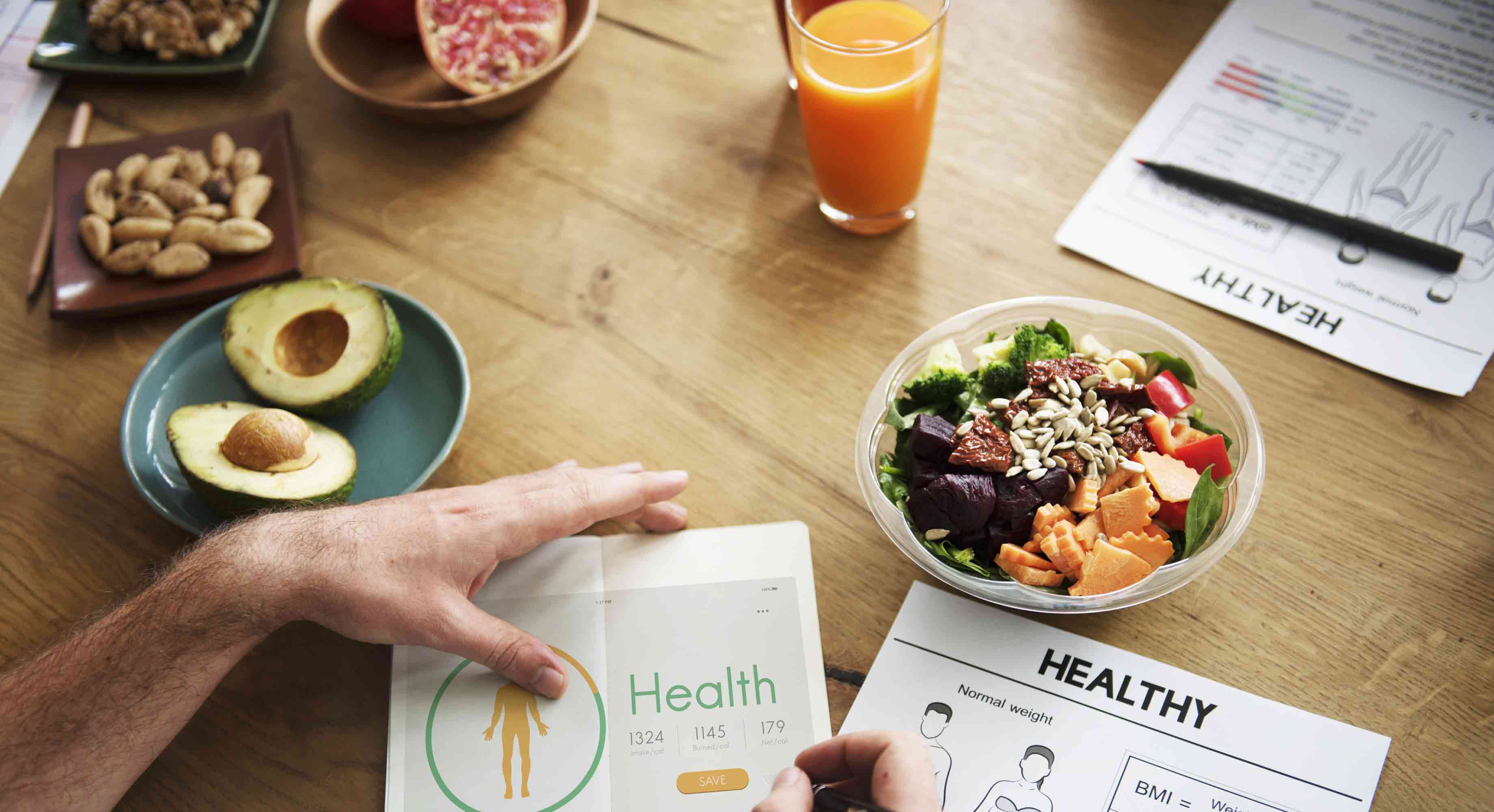 nutritious food on table