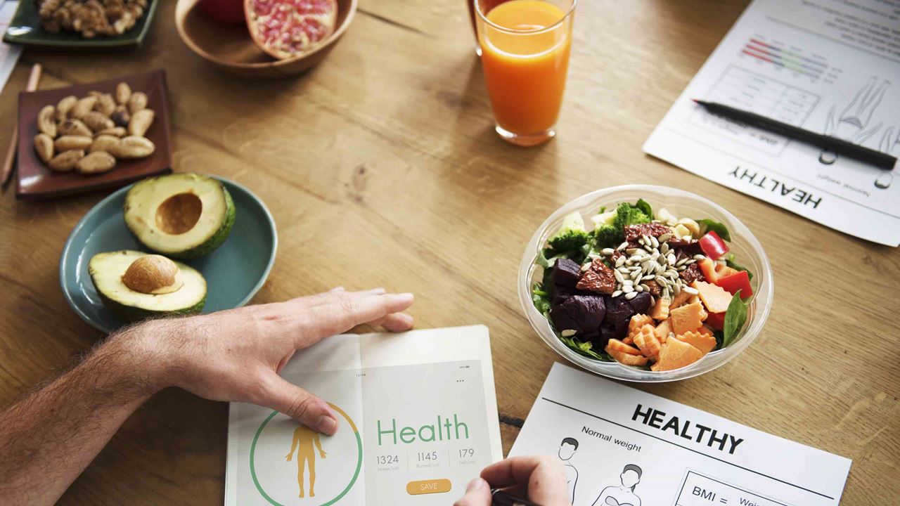 nutritious food on table