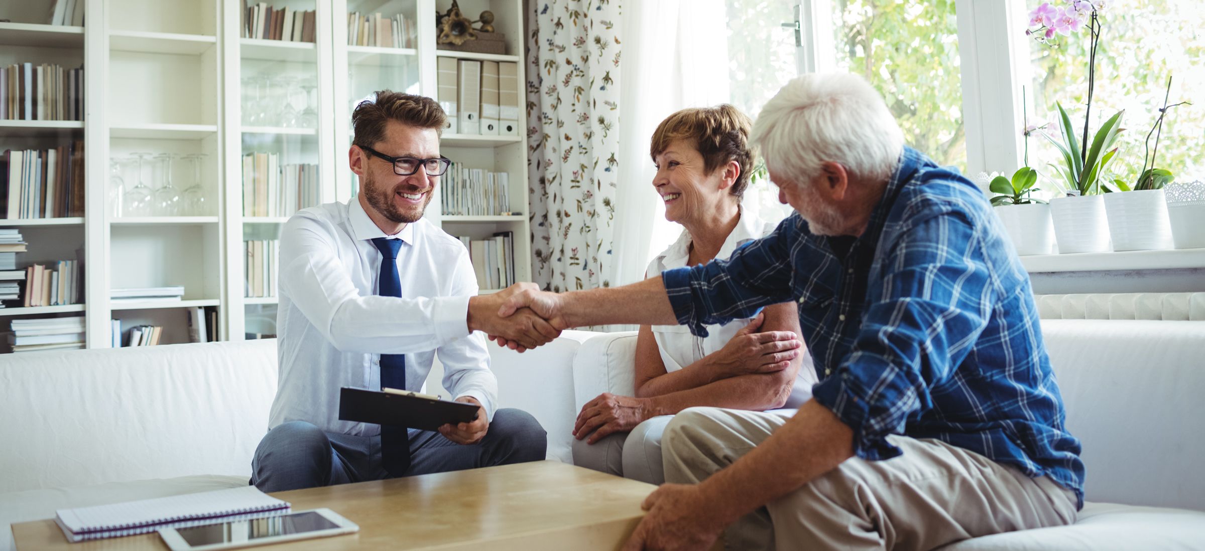 Couple having a meeting with a broker