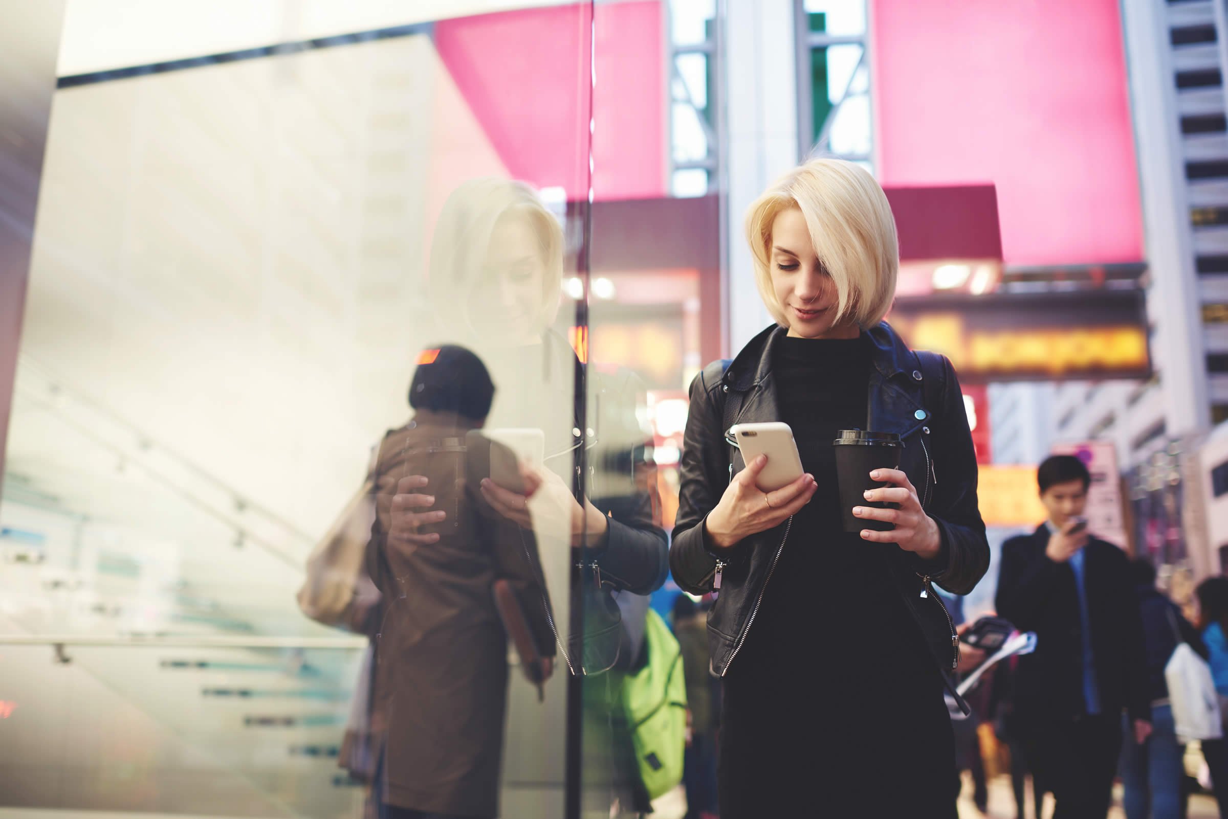 Woman looking at her phone