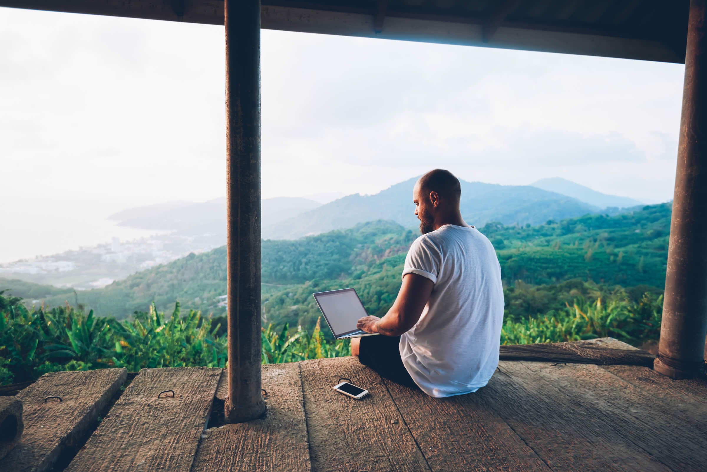 Man looking at laptop