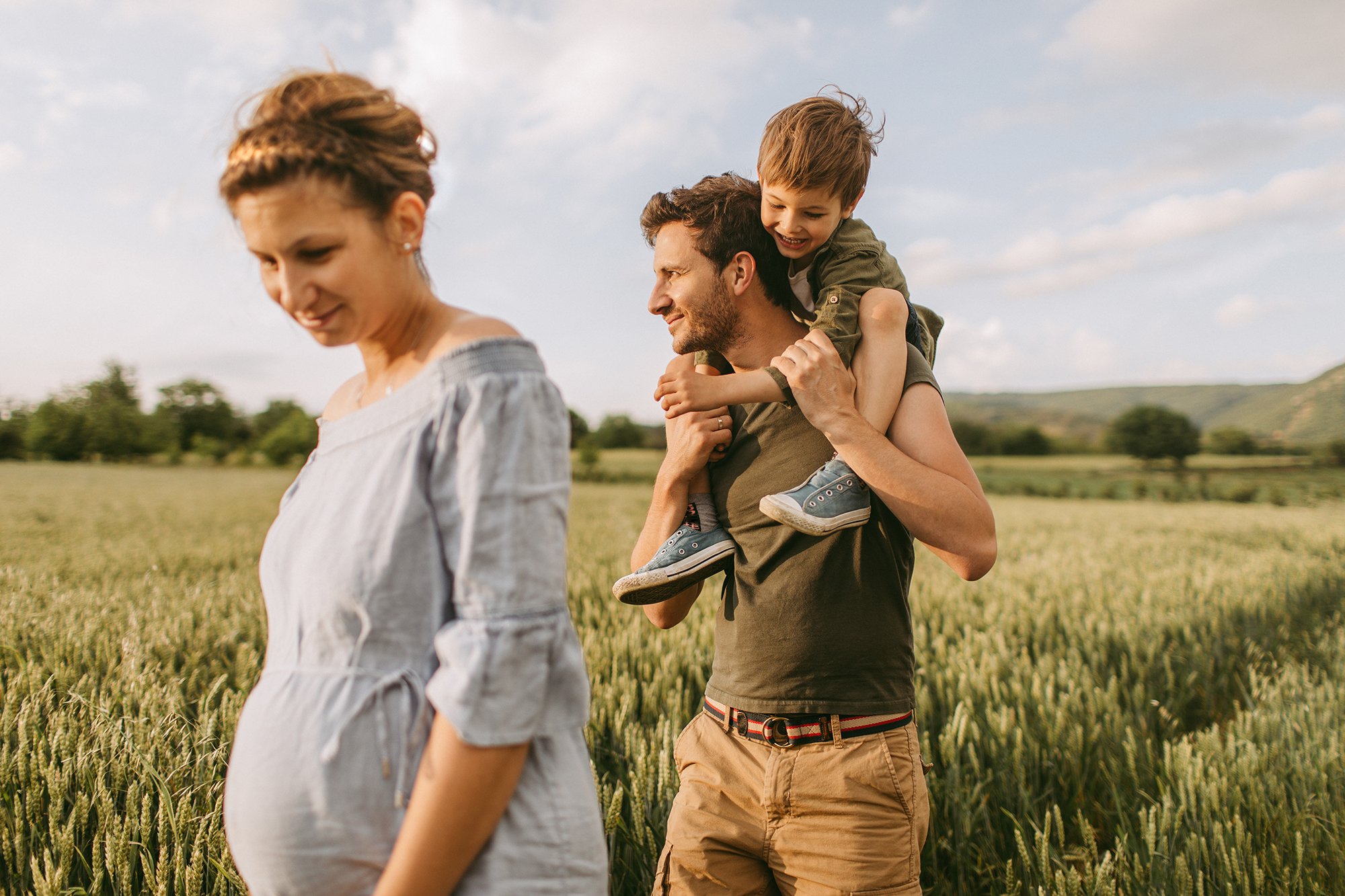 Family on walk