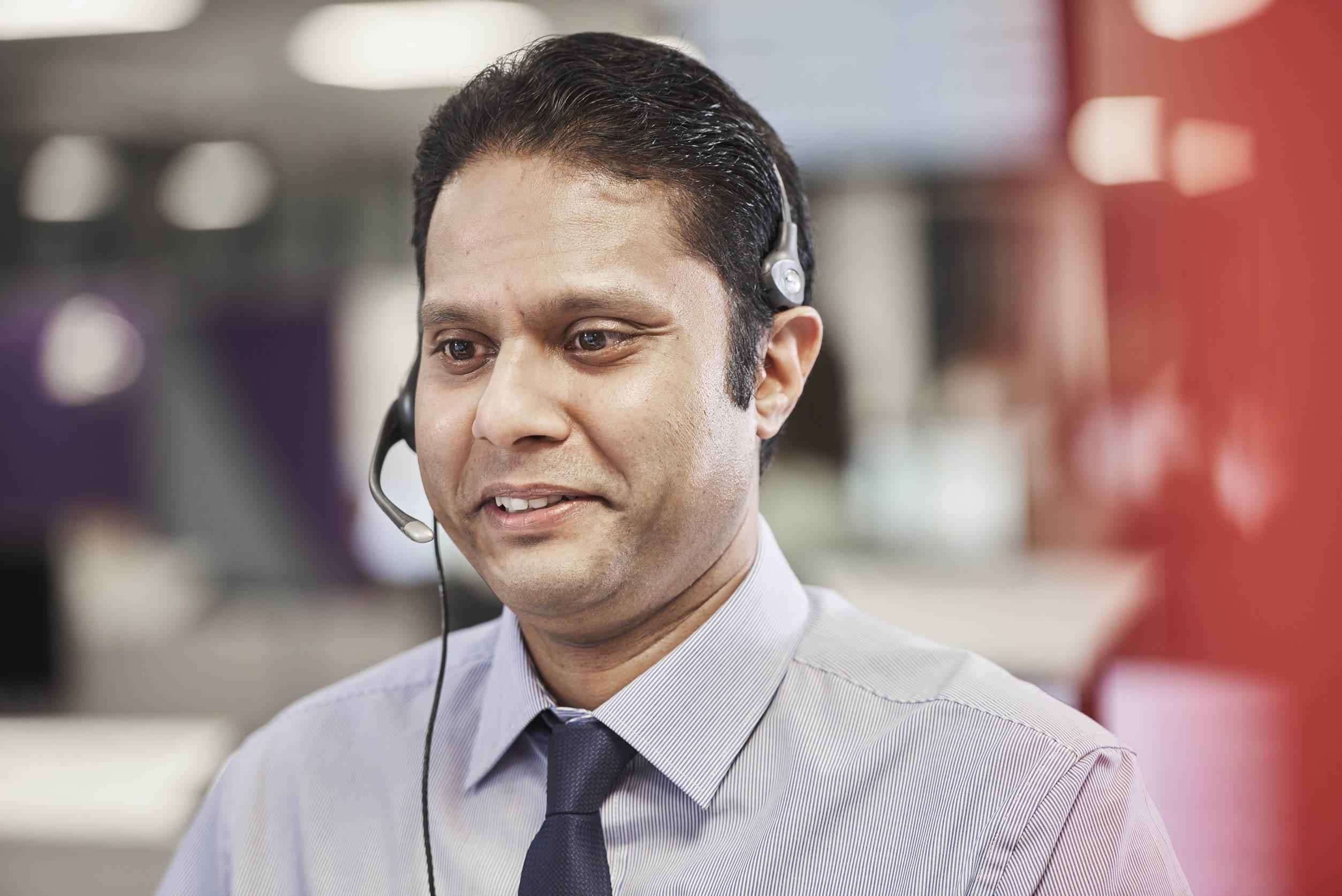 Male call centre worker