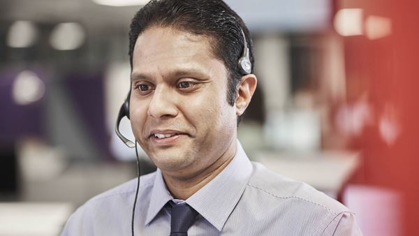 Male call centre worker