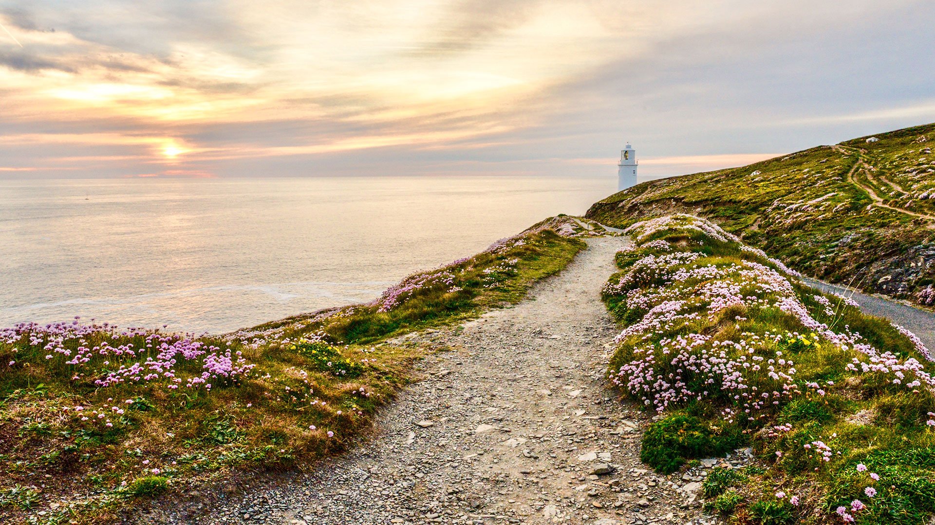 Costal path and lighthouse Guernsey
