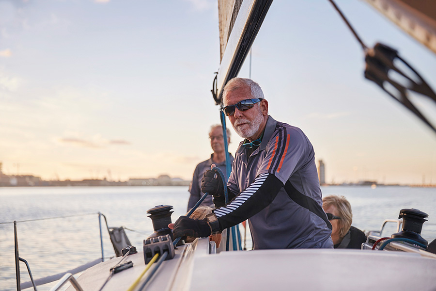 older man sailing