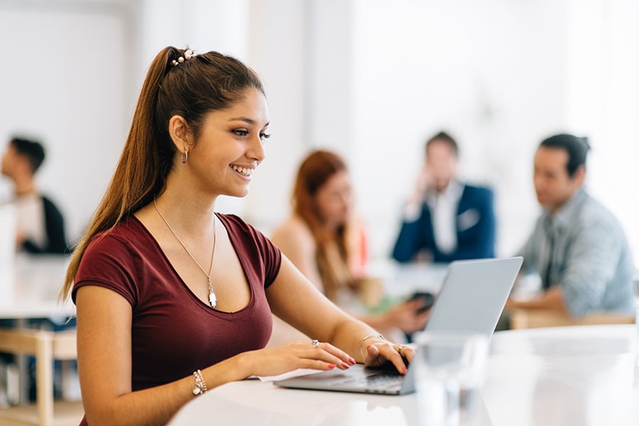 lady working on laptop