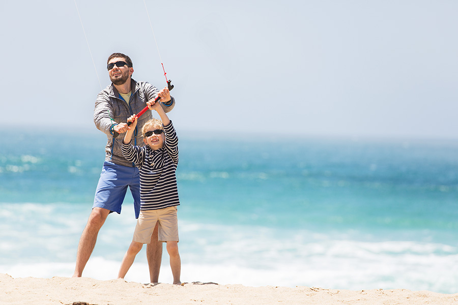 family on the beach