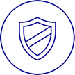 Shield in blue circle icon