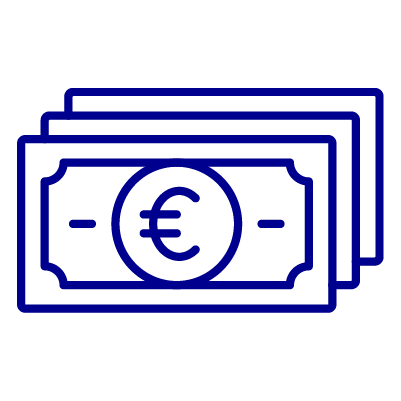Icon of euro notes