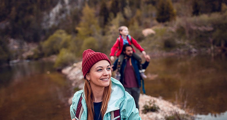 Family hiking