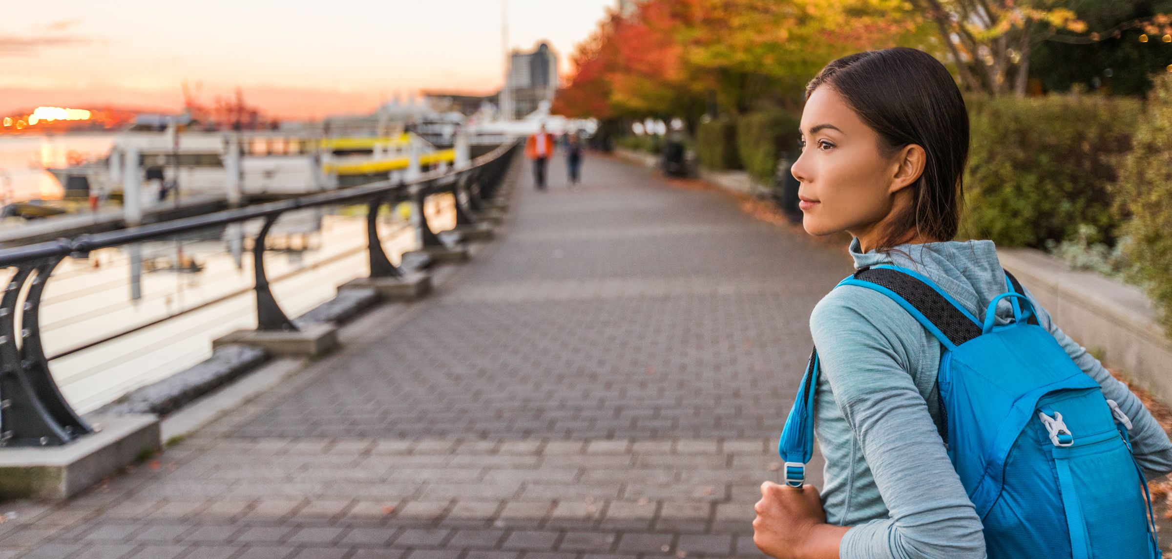 Pensive woman looking at view