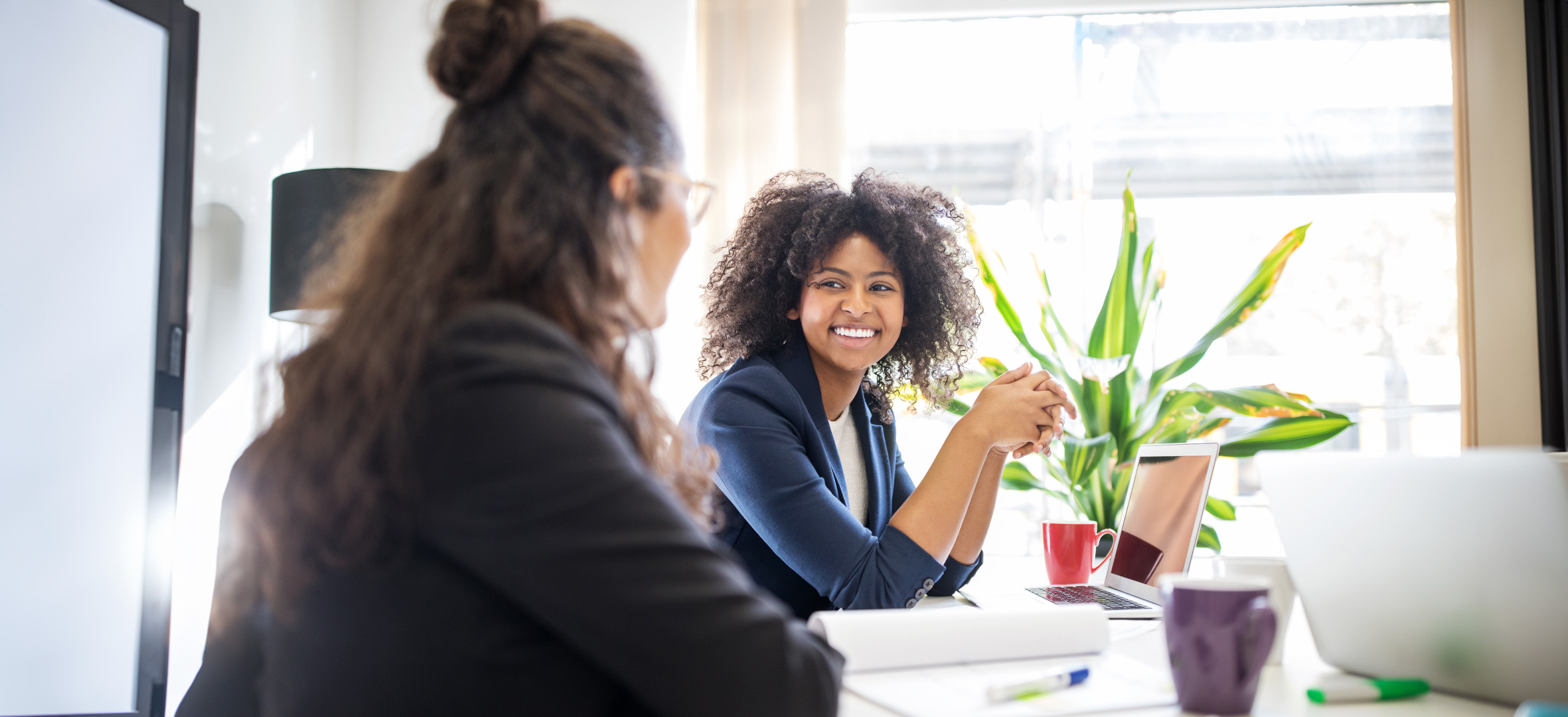 Women talking at work