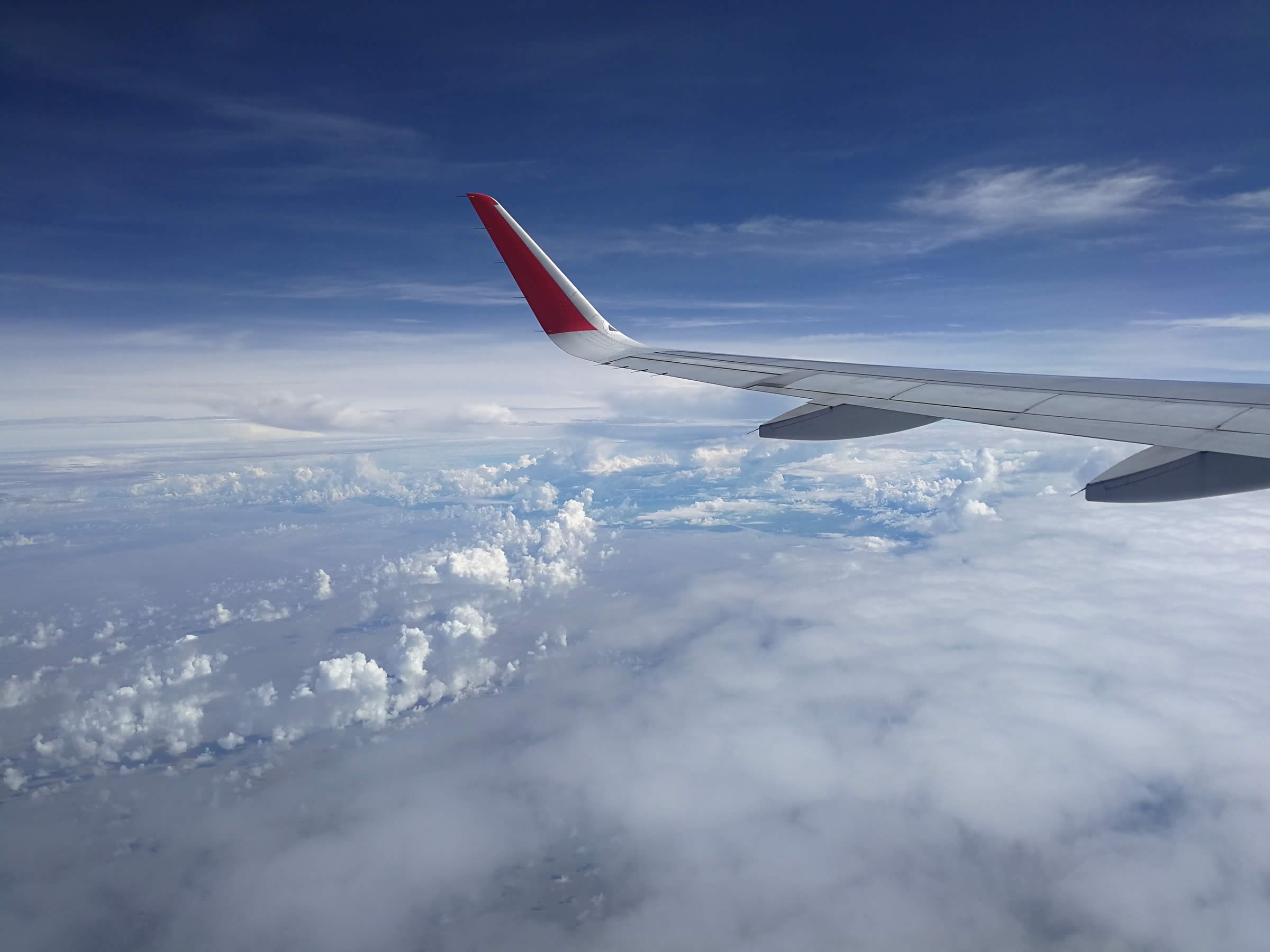 Aeroplane in the clouds
