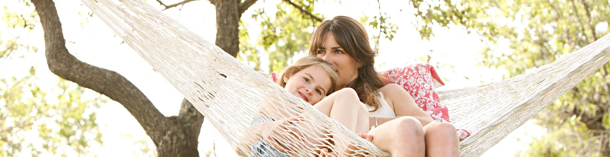 Mother and child in a hammock